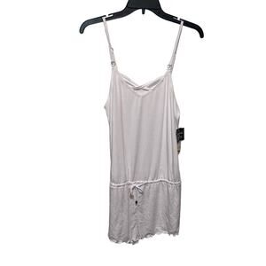 California Waves Juniors' Tie-Waist Swim Cover-up Romper white medium